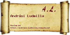 Andrási Ludmilla névjegykártya